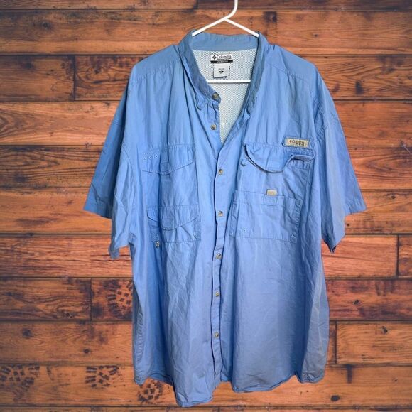 Columbia Other - 5 for $25🔥Columbia Button Front Blue Short Sleeve Shirt 3X